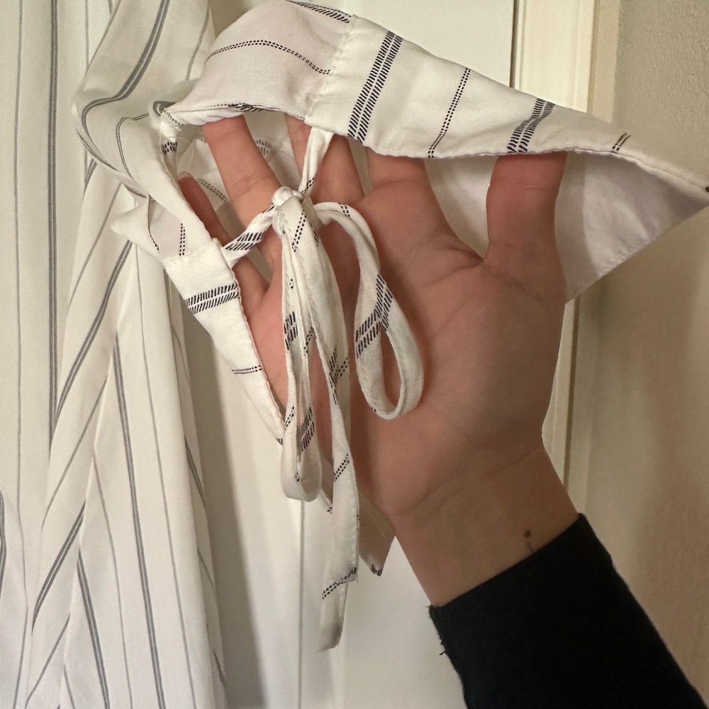 Chic Striped Button-Up Blouse - image 3